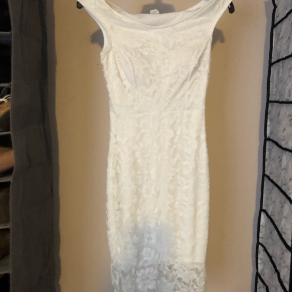 Lace Midi Off-The-Shoulder Dress